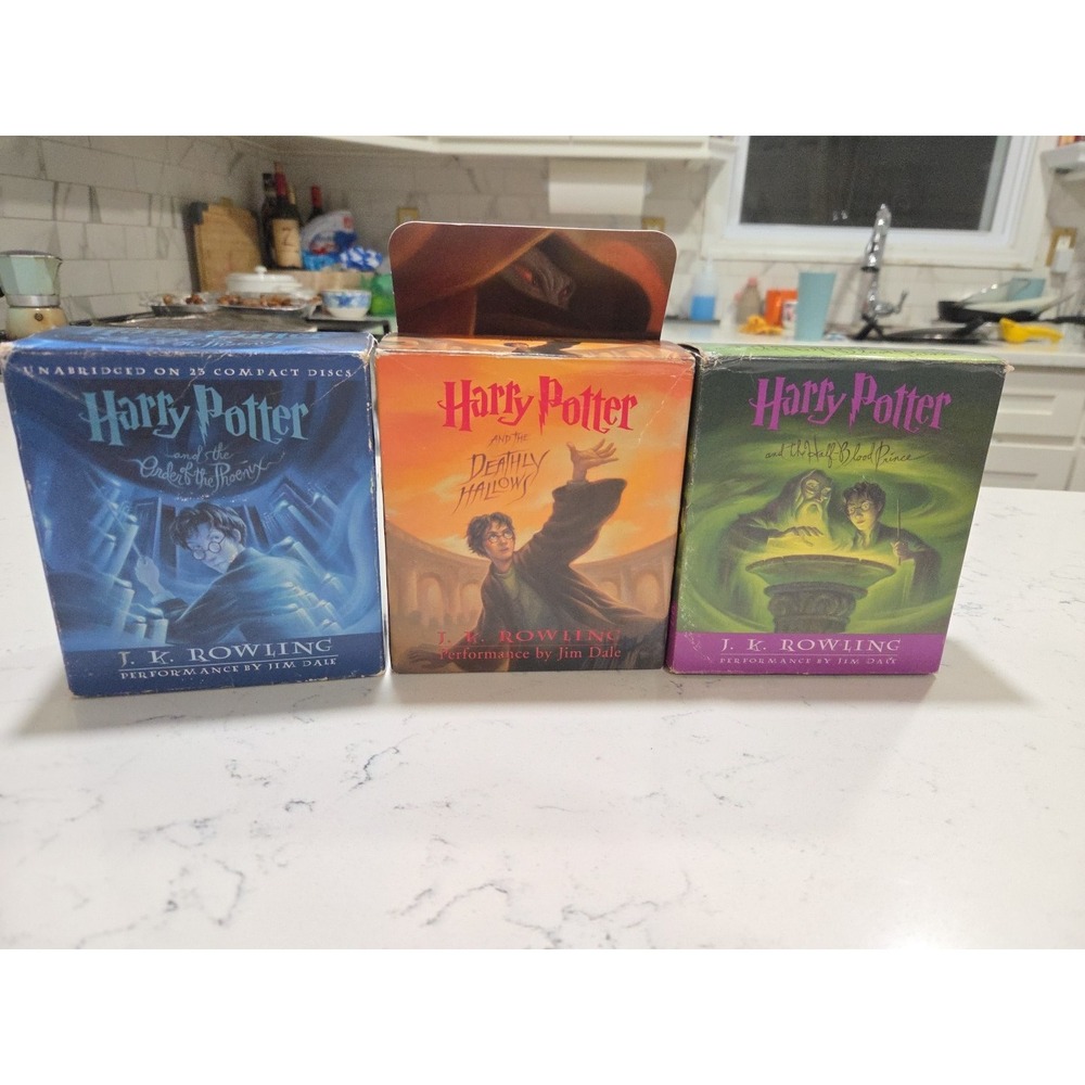 Harry Potter CD Audio Books Box Sets 5,6,7 JK Rowling Lot of 3